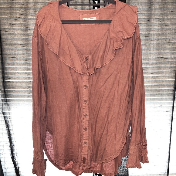 We The Free Tops - Free People Dusty Pink Button Down